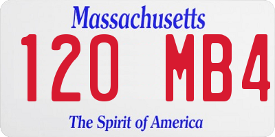 MA license plate 120MB4