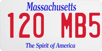MA license plate 120MB5