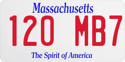 MA license plate 120MB7