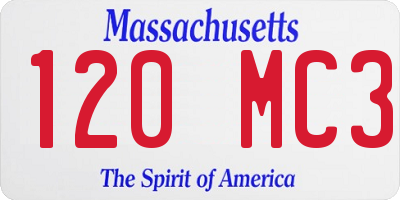 MA license plate 120MC3
