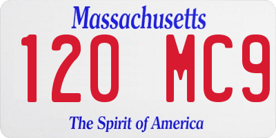 MA license plate 120MC9