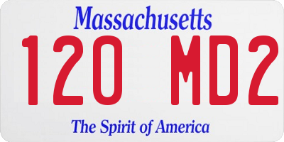 MA license plate 120MD2