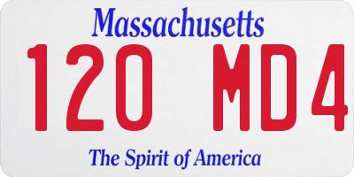 MA license plate 120MD4