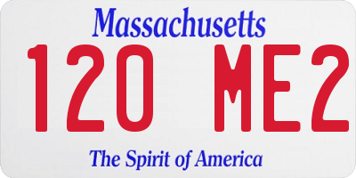 MA license plate 120ME2
