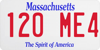 MA license plate 120ME4