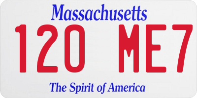 MA license plate 120ME7