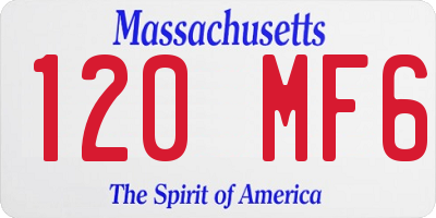 MA license plate 120MF6