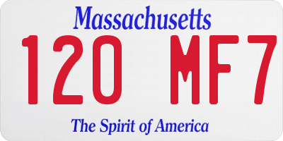 MA license plate 120MF7