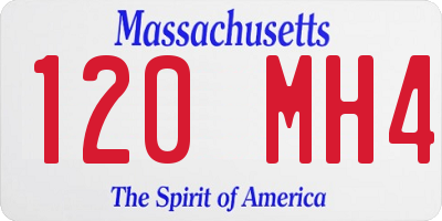 MA license plate 120MH4
