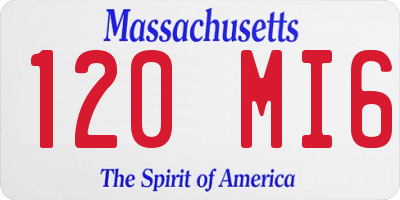 MA license plate 120MI6
