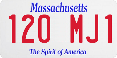 MA license plate 120MJ1