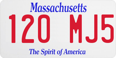 MA license plate 120MJ5