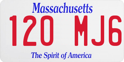 MA license plate 120MJ6