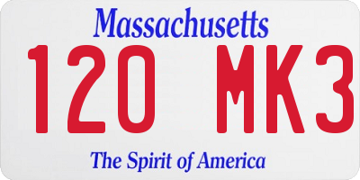 MA license plate 120MK3