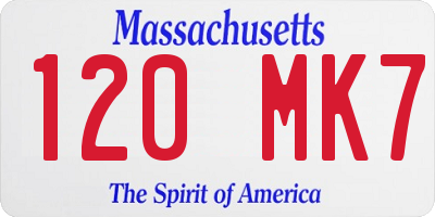 MA license plate 120MK7