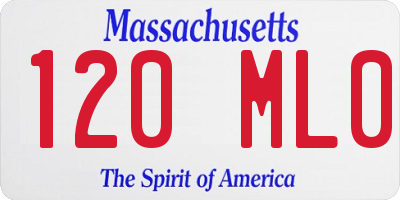 MA license plate 120ML0