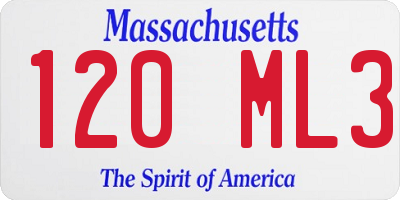 MA license plate 120ML3