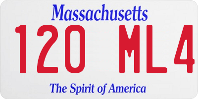 MA license plate 120ML4