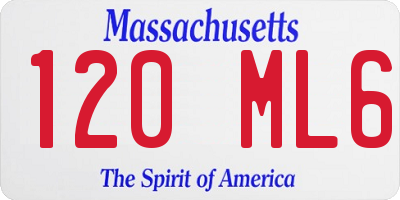 MA license plate 120ML6