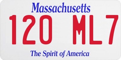 MA license plate 120ML7