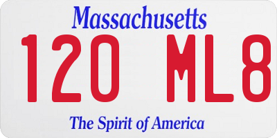 MA license plate 120ML8