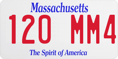 MA license plate 120MM4