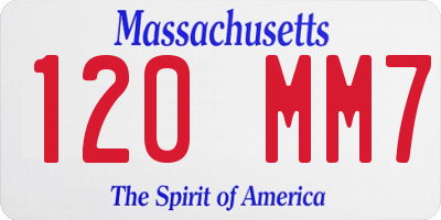 MA license plate 120MM7