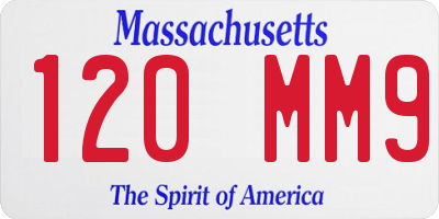 MA license plate 120MM9
