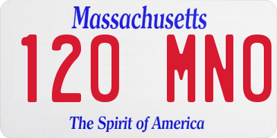MA license plate 120MN0
