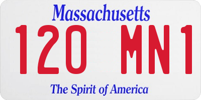 MA license plate 120MN1