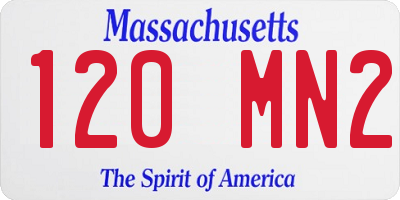 MA license plate 120MN2