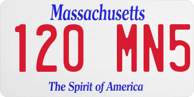 MA license plate 120MN5