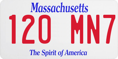 MA license plate 120MN7