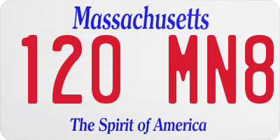 MA license plate 120MN8