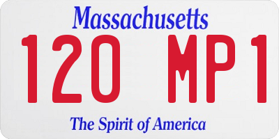 MA license plate 120MP1