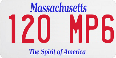 MA license plate 120MP6