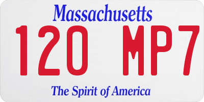 MA license plate 120MP7
