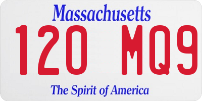 MA license plate 120MQ9
