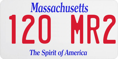 MA license plate 120MR2