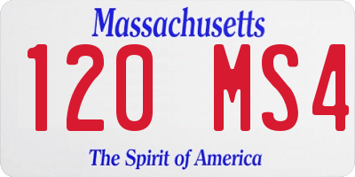 MA license plate 120MS4
