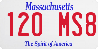 MA license plate 120MS8