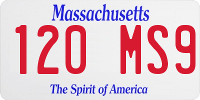 MA license plate 120MS9