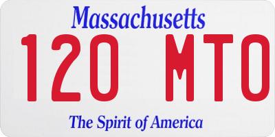 MA license plate 120MT0