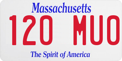 MA license plate 120MU0
