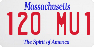 MA license plate 120MU1