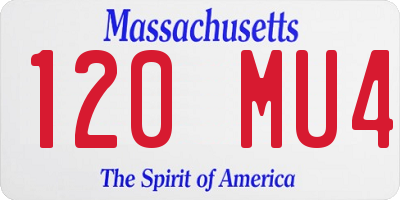MA license plate 120MU4