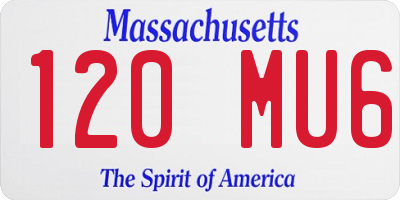 MA license plate 120MU6