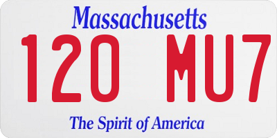 MA license plate 120MU7
