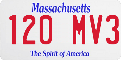 MA license plate 120MV3