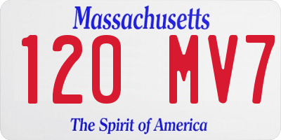 MA license plate 120MV7
